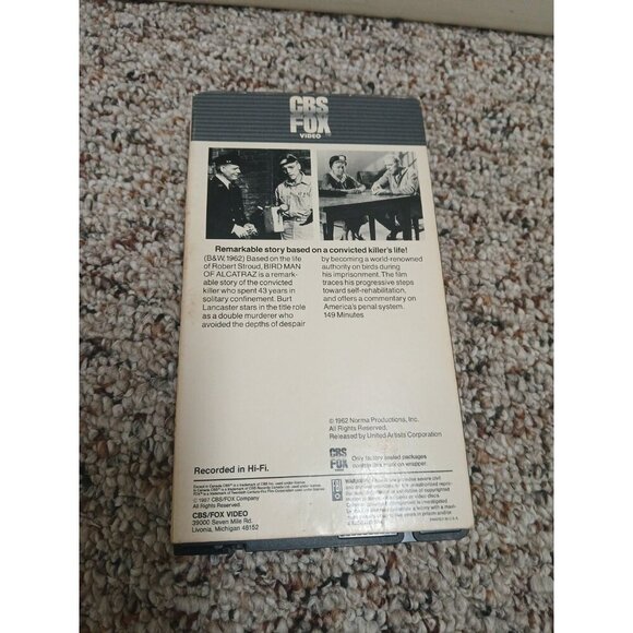 Bird Man Of Alcatraz VHS Tape Burt Lancaster Karl Malden Vhs Vintage Tested - Picture 2 of 5